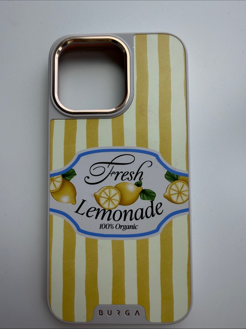 BURGA iphone 15 pro max Fresh Lemonade Yellow Stripe iPhone Case